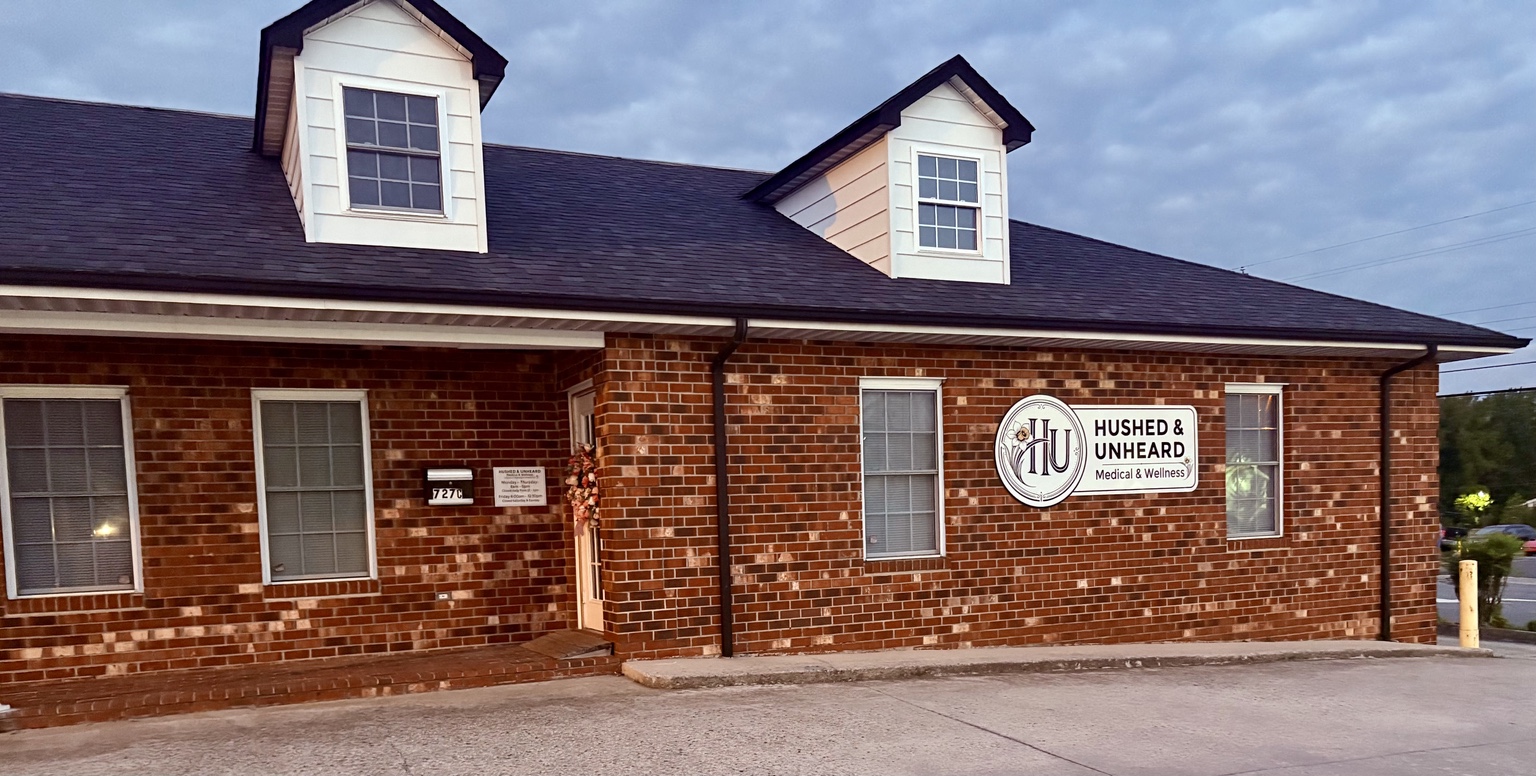 Exterior of Hushed and Unheard Medical & Wellness in Asheboro, North Carolina.
